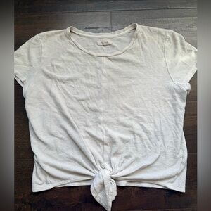 Madewell Texture & Thread Modern Tie Front Top Women's White Short Sleeves